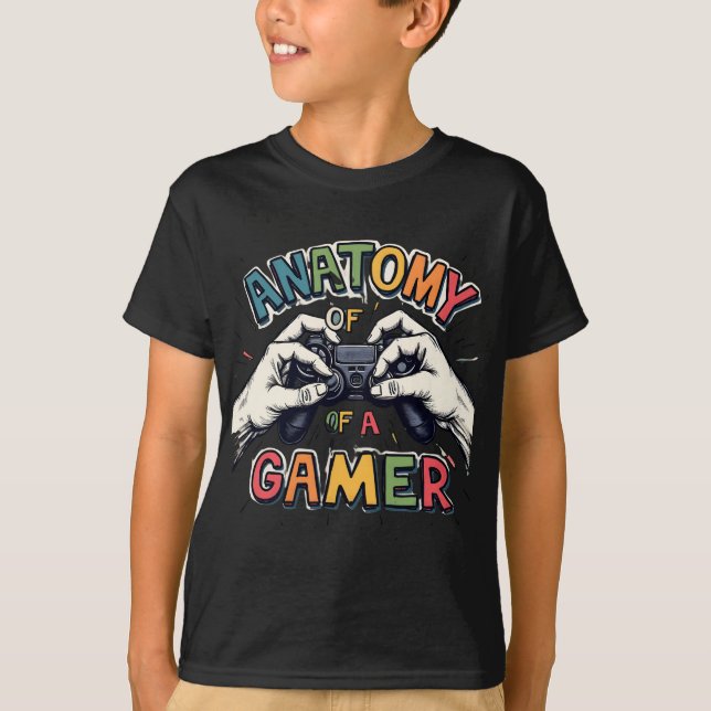 Anatomi i en speldator T-Shirt - Retro Gamer Tee (Framsida)