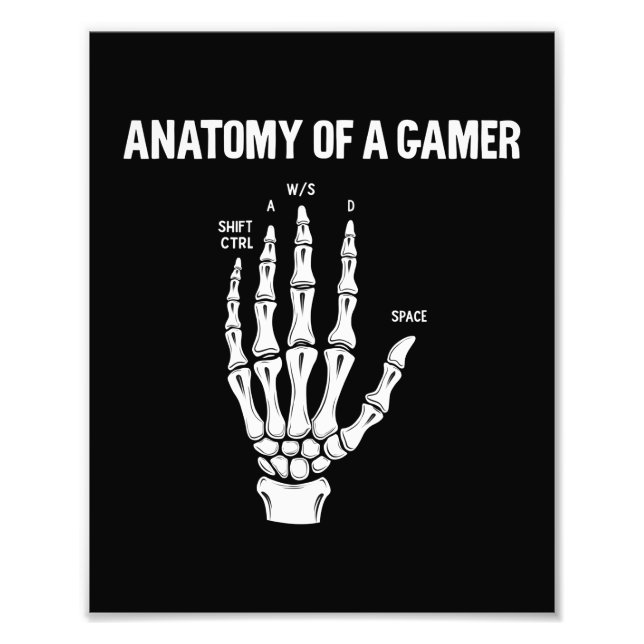 Anatomi i en spelskeletonhand fototryck (Framsidan)