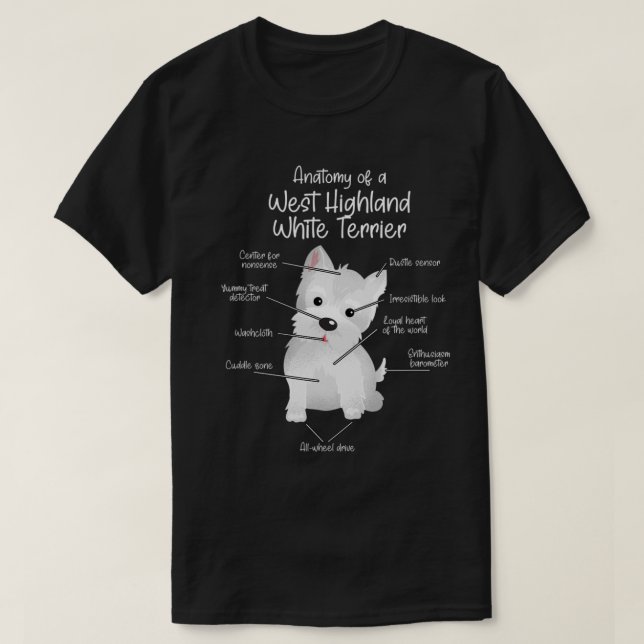 Anatomi i en Väster Highland White Terrier | Westi T Shirt (Design framsida)