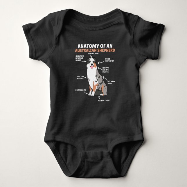 Anatomi i ett Australian shepherd Sweet Hundar T Shirt (Framsida)
