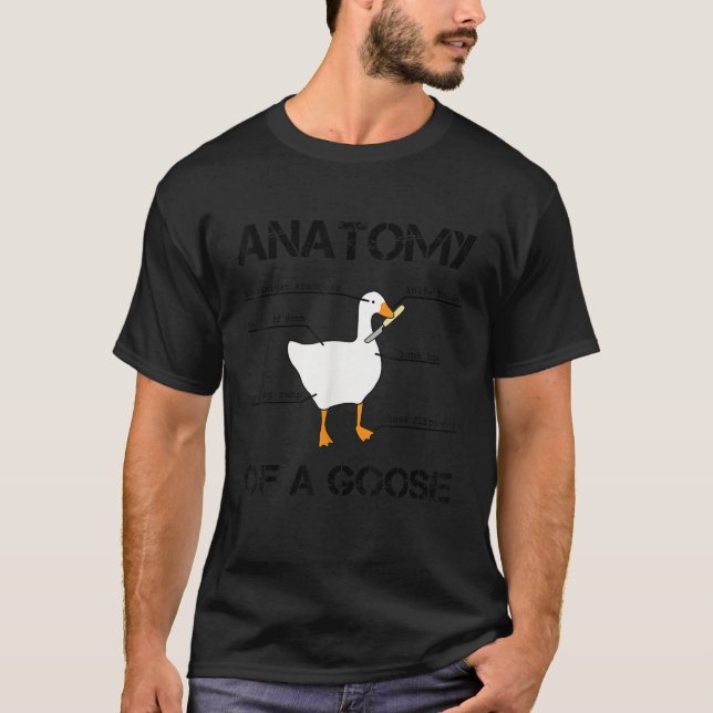 Anatomi i ett Goose Funny Anka-grafikobjekt T Shirt (Framsida)