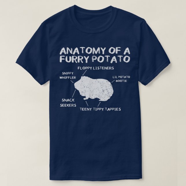 Anatomi i ett guineanskt Hårig Gris potatispat Gif T Shirt (Design framsida)
