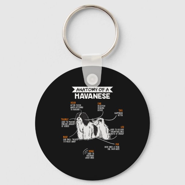 Anatomi i ett Rolig hund gåva från en havandeisk ä Nyckelring (Framsida)