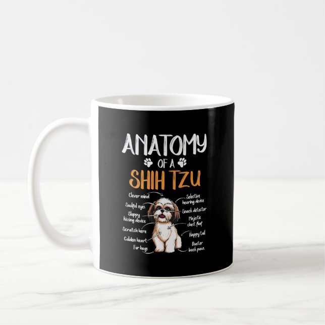 Anatomi i ett Shih Tzu/Hund älskare Kaffemugg (Vänster)