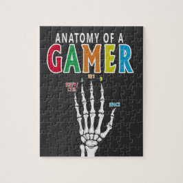 Anatomi i ett spel med Skeleton Hand Funny puzzle Pussel