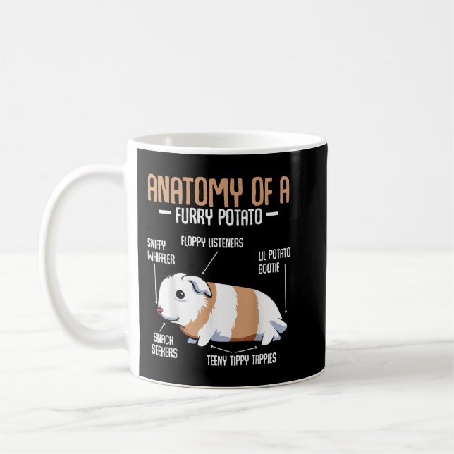 Anatomi i Håriget Potato Guinea Gris Älskare gift  Kaffemugg (Vänster)