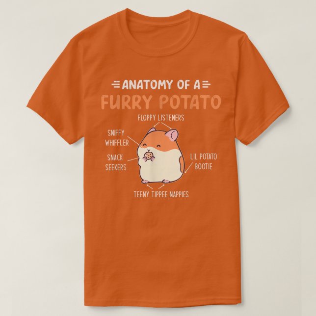 Anatomi i Håriget Potato Guinea Gris Älskare T Shirt (Design framsida)
