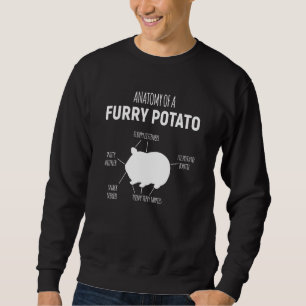 Anatomi i Håriget Potato Guinea Gris Lång Ärmad Tröja