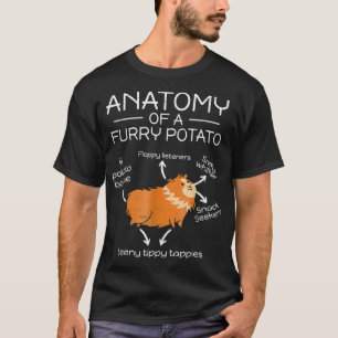 Anatomi i Håriget Potato Guinea Gris Rodent Wheel T Shirt