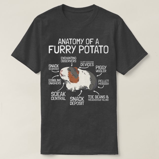 Anatomi i Håriget Potato Guinea Gris T Shirt (Design framsida)