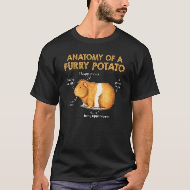 Anatomi i Håriget Potato Guinea Gris T Shirt (Framsida)