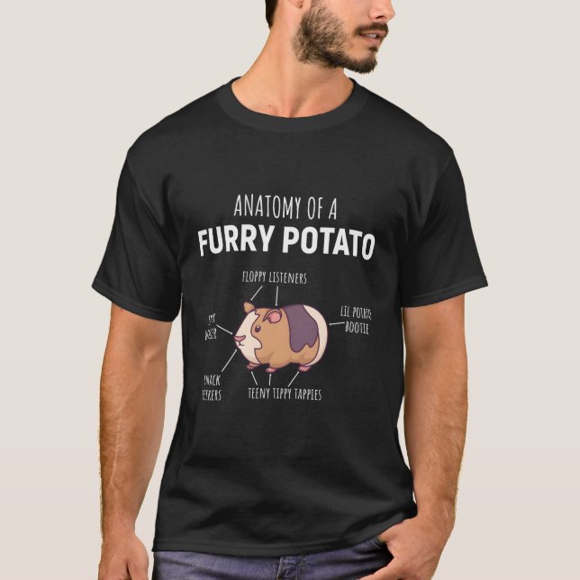 Anatomi i Håriget Potato Guinea Gris T Shirt (Framsida)