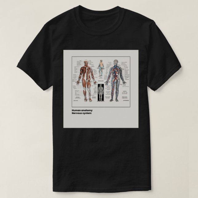 Anatomi i human kroppens antika illustration t shirt (Design framsida)
