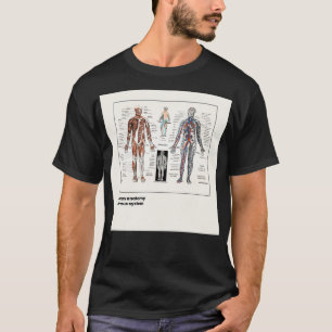 Anatomi i human kroppens antika illustration t shirt