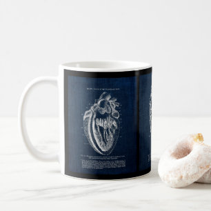 Anatomi i i mänskligt hjärta kaffemugg