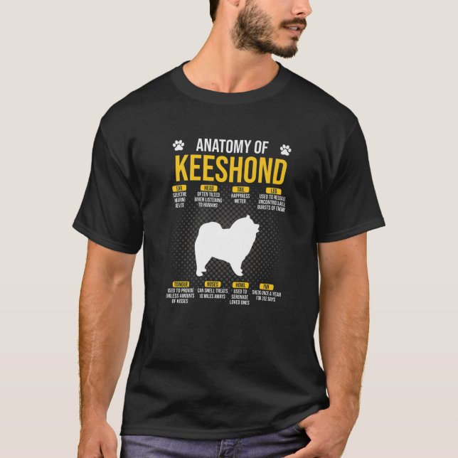 Anatomi i Keeshond Hund älskare T Shirt (Framsida)