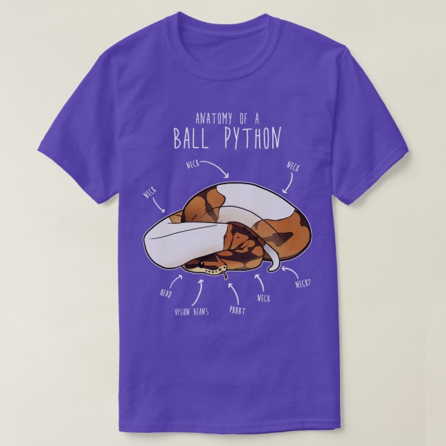 Anatomi i Piebald Boll Python T Shirt (Design framsida)