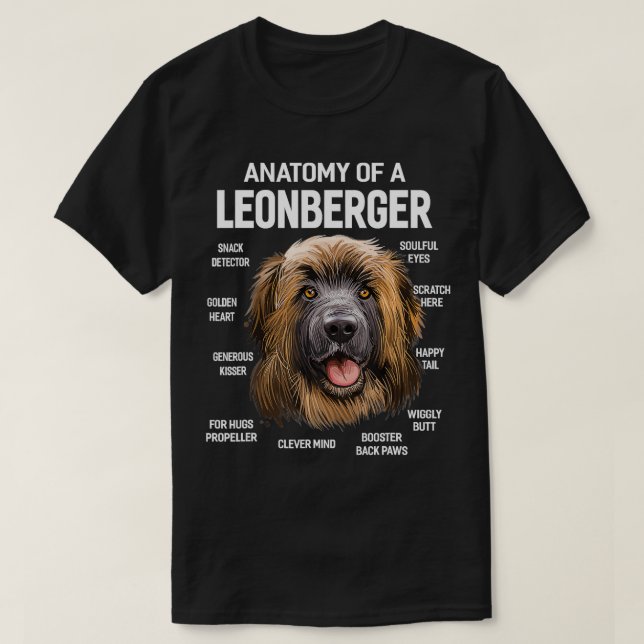 Anatomi of a Leonberger Hund Funny Gift T Shirt (Design framsida)