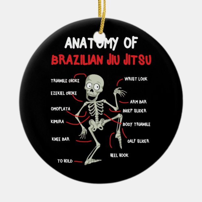 Anatomi of Brazilian Jiu Jitsu BJJ Skeleton Julgransprydnad Keramik (Framsidan)