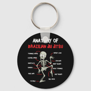 Anatomi of Brazilian Jiu Jitsu BJJ Skeleton Nyckelring