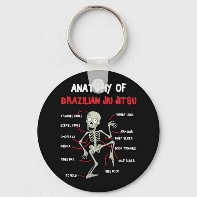 Anatomi of Brazilian Jiu Jitsu BJJ Skeleton Nyckelring (Framsida)