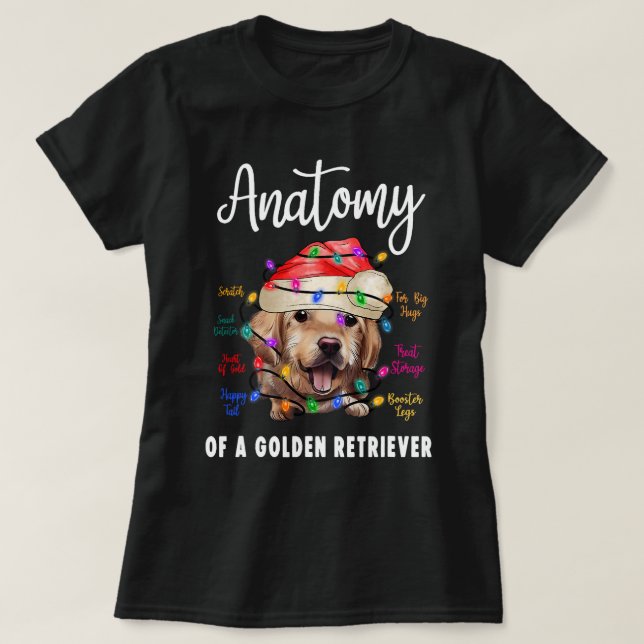 Anatomi of Golden Retriever Funny Retriever Hund L T Shirt (Design framsida)