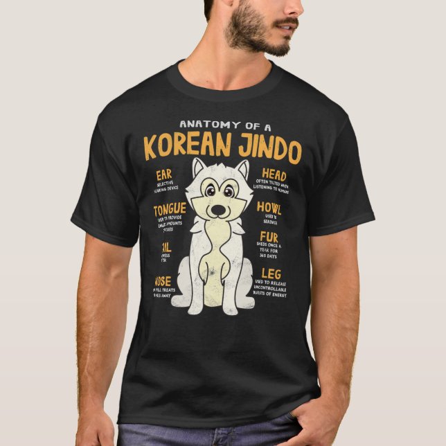 Anatomi of Korean Jindo Hund Classic T-Shirt (Framsida)