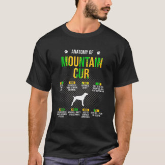 Anatomi of Mountain Cur Hund älskare T Shirt