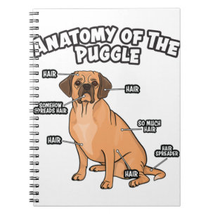 Anatomi Pugle Rolig hund Älskare Pug Beagle B Anteckningsbok