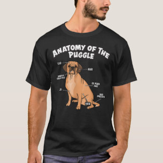 Anatomi Pugle Rolig hund Älskare Pug Beagle B T Shirt