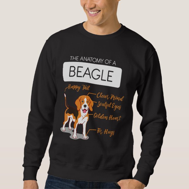 Anatomi vid en Hund i Beagle Lång Ärmad Tröja (Framsida)