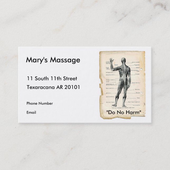 Anatomibakdel Tidsbeställning Kort (Framsida)