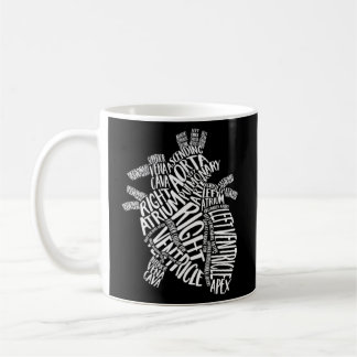 Anatomic Heart - typografi Hjärtkardiologi Kaffemugg