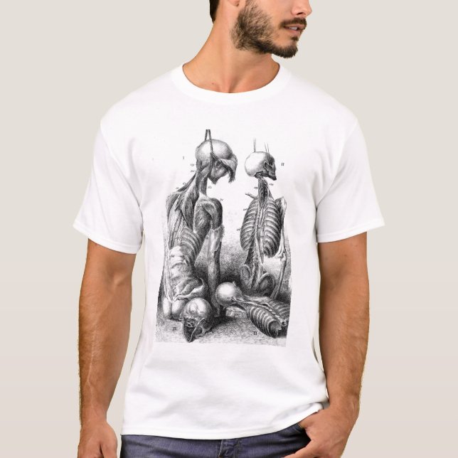 Anatomicae Antiqua 1 - vit T-shirt (Framsida)
