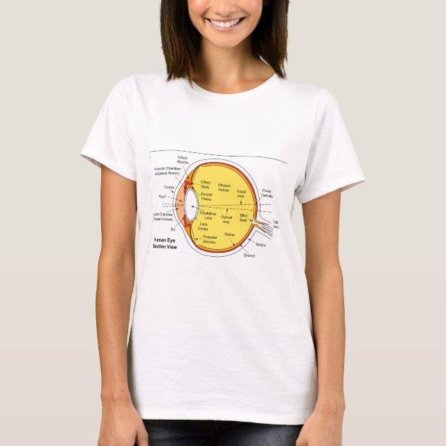 Anatomical diagram av människaögabollen tee shirt (Framsida)