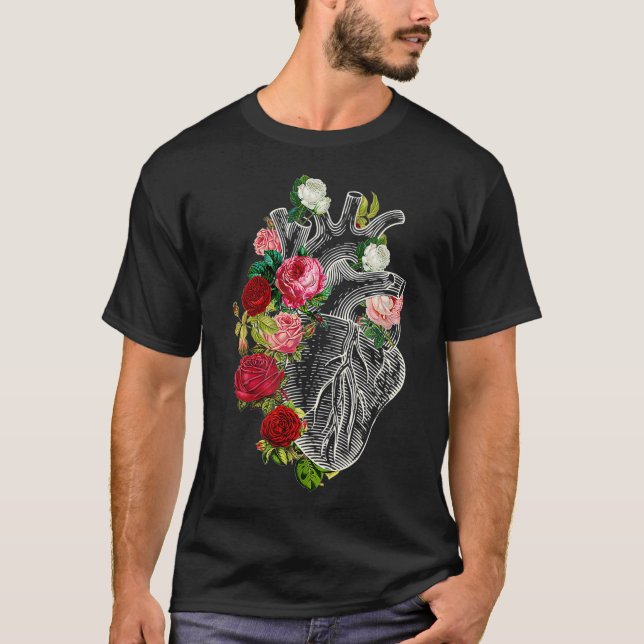 Anatomical Heart And Flowers Show Your Love Women  T Shirt (Framsida)