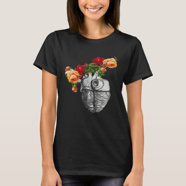 Anatomical Heart And Flowers Show Your Love Women  T Shirt (Framsida)