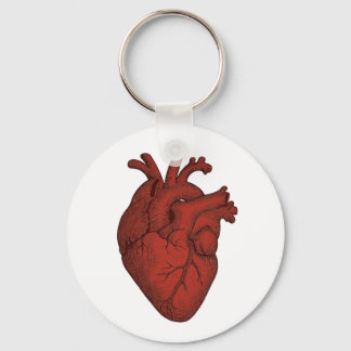 Anatomical Heart Art Keychain – Vintage Red Illust Nyckelring