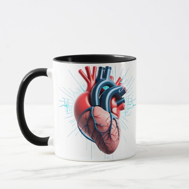 Anatomical Heart – Artistic Medical Illustration  Mugg (Vänster)