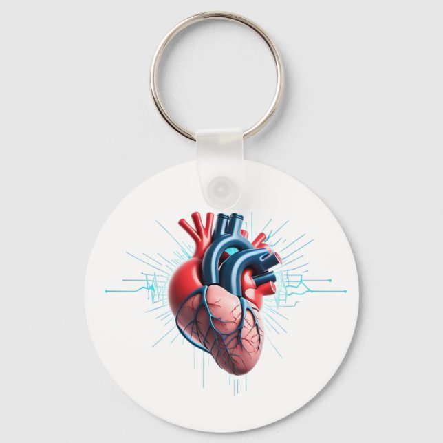 Anatomical Heart – Artistic Medical Illustration  Nyckelring (Framsida)