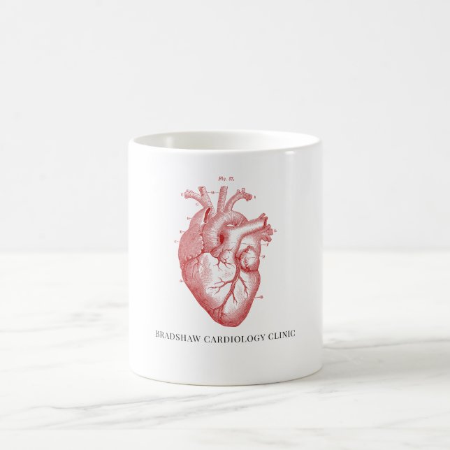 Anatomical Heart Medical Office Namn Coffee Mugg (Center)