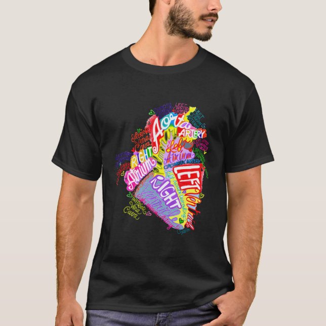 Anatomical Heart Ord Art Graffiti T Shirt (Framsida)