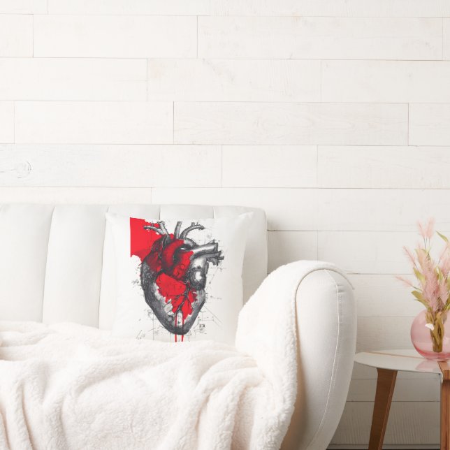 Anatomical Heart Trash Polka Art Pillow Kudde (Soffa)