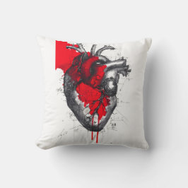 Anatomical Heart Trash Polka Art Pillow Kudde