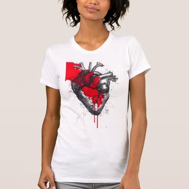Anatomical Heart Trash Polka Art Women's T-Shirt (Framsida)