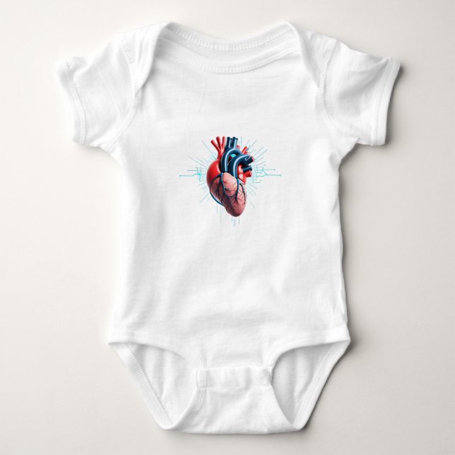 Anatomical Heart with EKG – Medical Art Design T Shirt (Framsida)