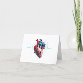 Anatomical Heart with EKG – Medical Art Design Tack Kort