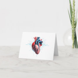 Anatomical Heart with EKG – Medical Art Design Tack Kort