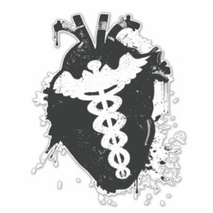 anatomical hjärta för caduceus klistermärken