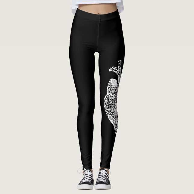 Anatomical hjärtaklotterdamasker leggings (Framsida)